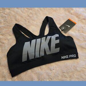 Nike PRO Classic Padded DRI-FIT Graphic Racerback Soft Cup Sports Bra 726934-010